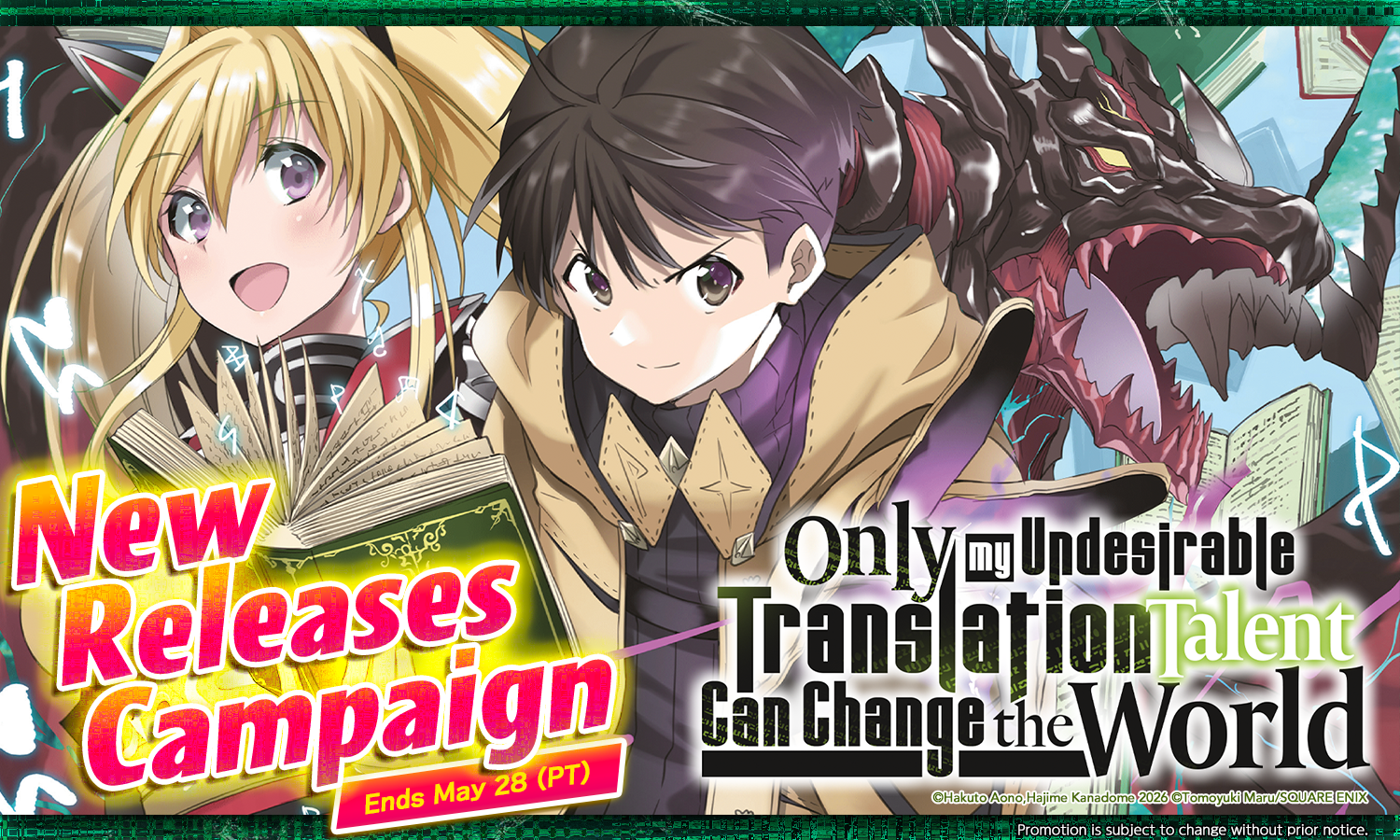 Manga UP! New Releases Campaign How Four Negative Skills = Unrivaled Synergy Only My Undesirable Translation Talent Can Change the World 