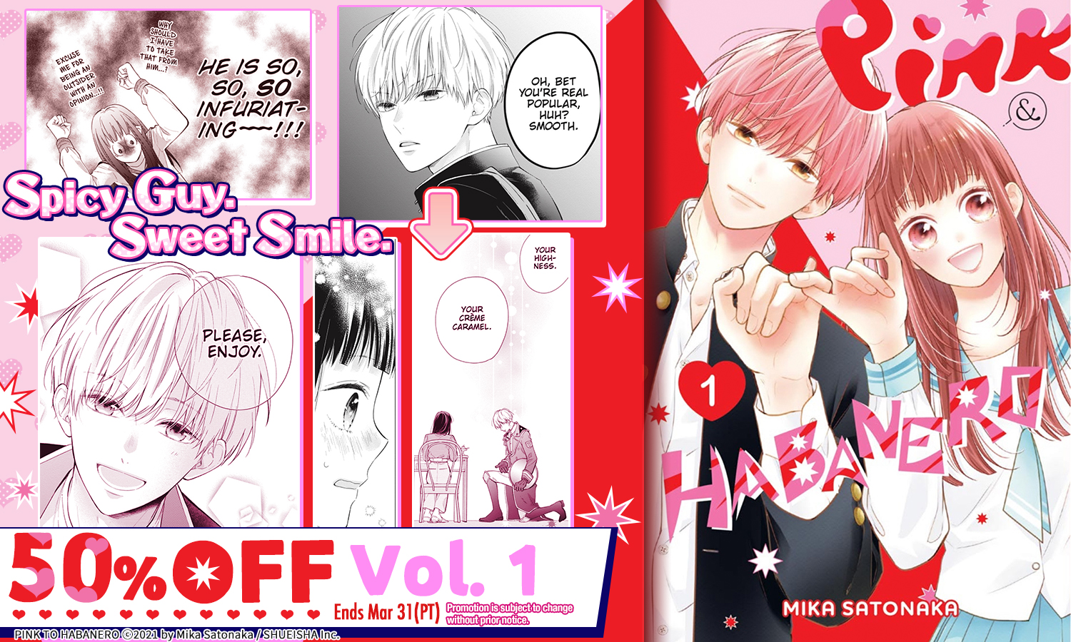 "・MANGA MIRAI ・ ・Pink & Habanero ・Yen Press ・First chapters 50%OFF"
