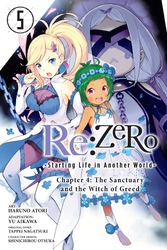 Cover of Re:ZERO -Starting Life in Another World-, Chapter 4: The Sanctuary and the Witch of Greed, Vol. 5 (manga)